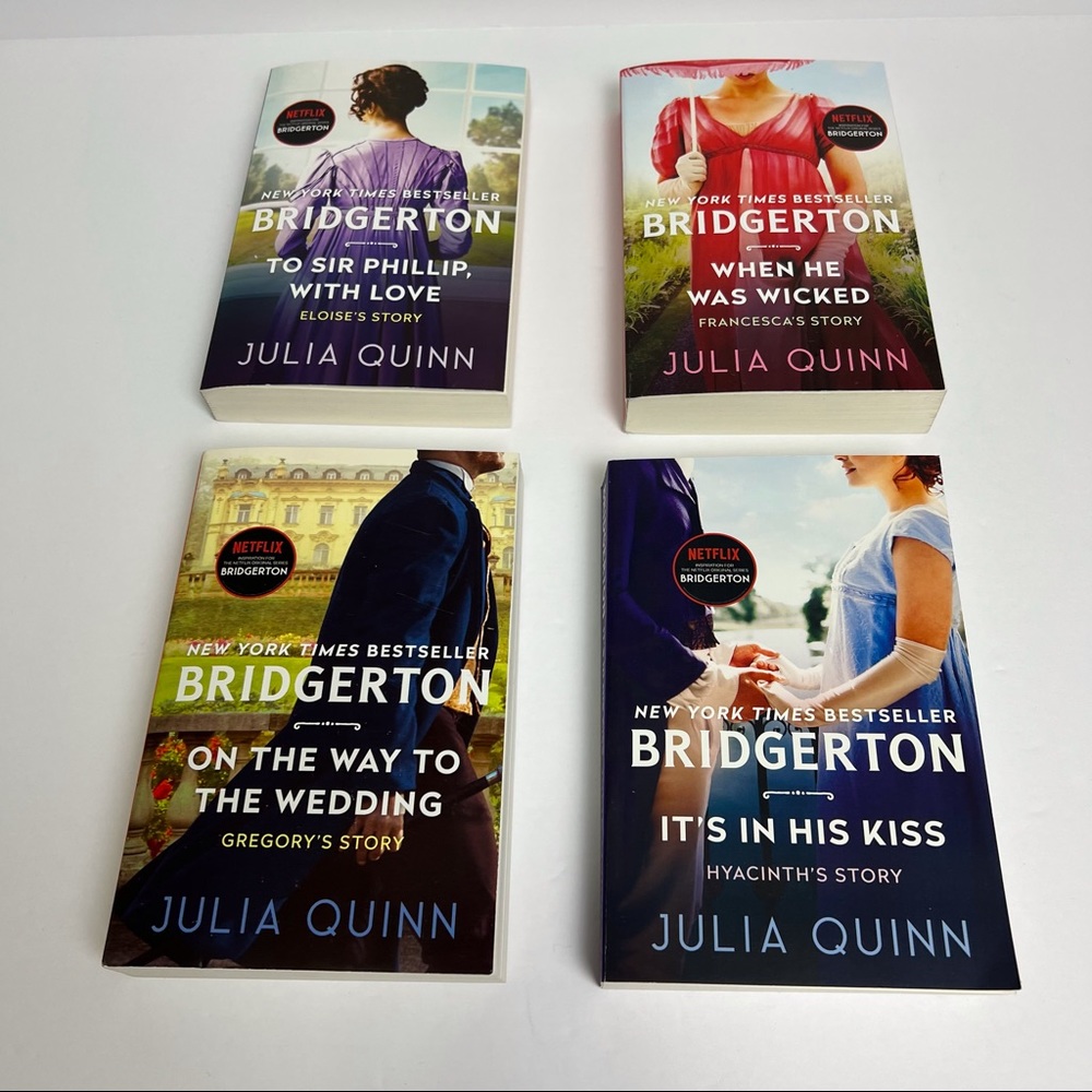 Bridgerton Paperbacks by Julia Quinn books 5-8 of series